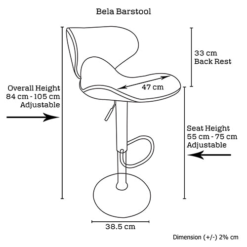 2 X Bela Barstool White Coloir