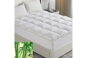 Queen Size 1000GSM Bamboo Mattress Topper with Gusset Support