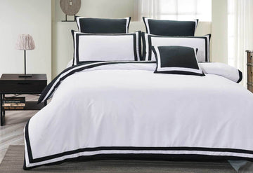 King Size Charcoal and White Square Patter Quilt Cover Set (3PCS)