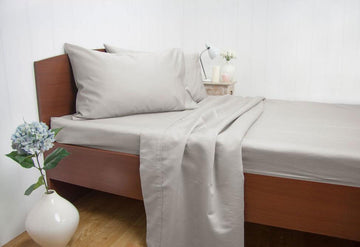 Queen Size 1500TC Cotton Rich Sheet Set (Silver Color)