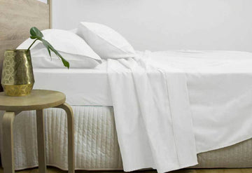 King Size 3000TC Cotton Rich Sheet Set (White Color)