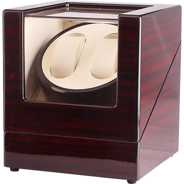 Automatic Dual Watch Winder Wood Display Box Case Motor Rotation Storage