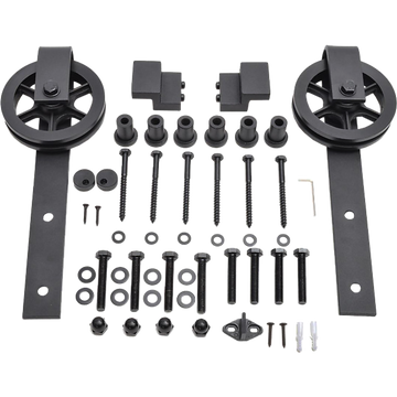 2M Big Spoke Wheel Sliding Barn Door Hardware
