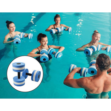 2 x Water Aerobics Dumbbell EVA Aquatic Barbell Aqua Fitness