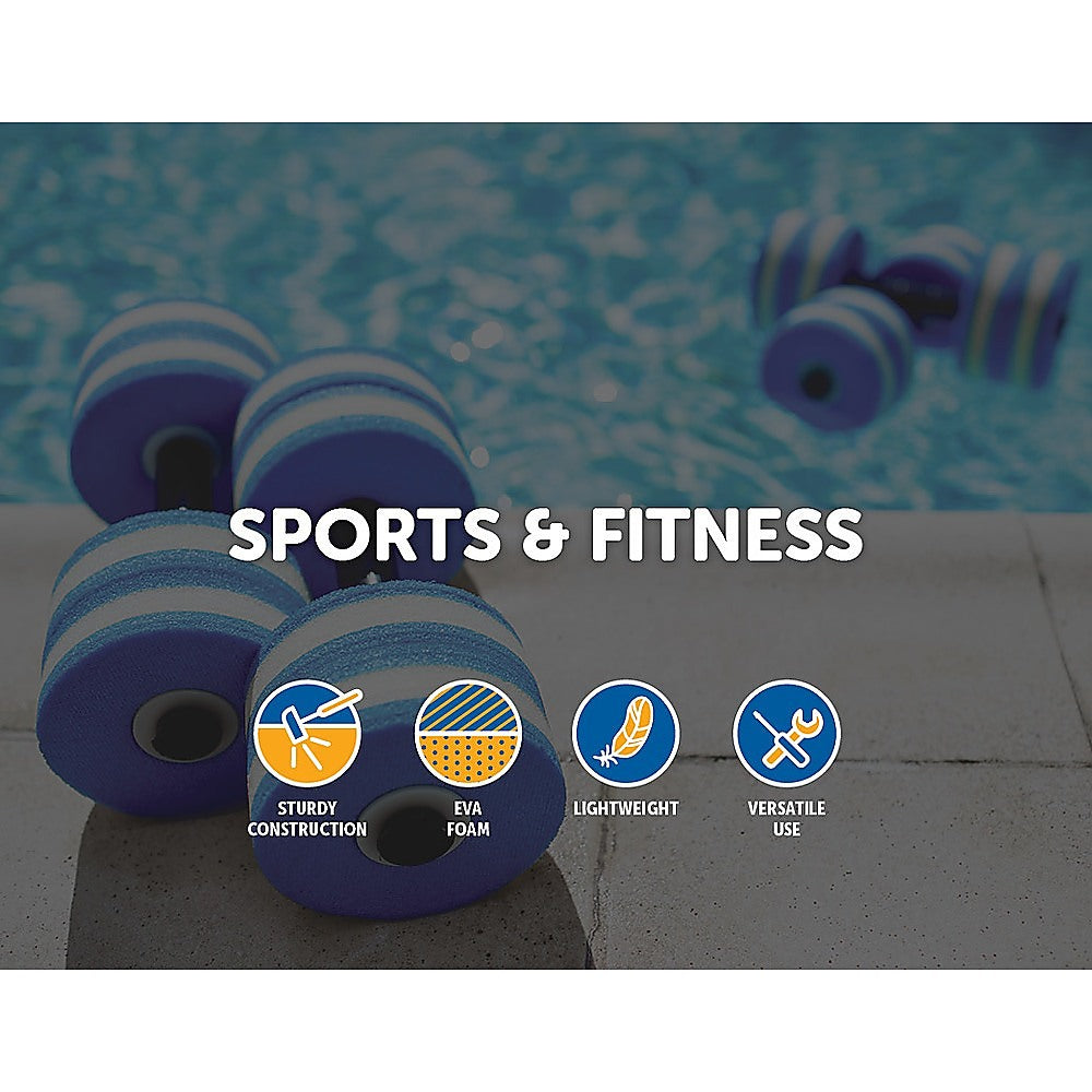 2 x Water Aerobics Dumbbell EVA Aquatic Barbell Aqua Fitness