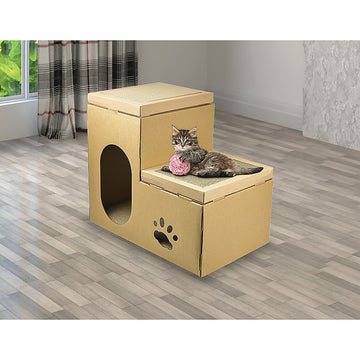 Cat Cardboard House Tree Tower Condo Scratcher Pet Post Pad Mat Furniture