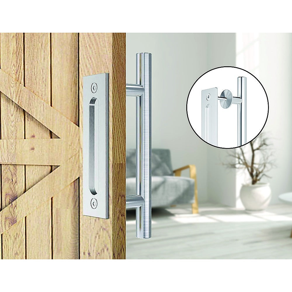 12" Barn Door Handle Sliding Flush Pull Wood Door Gate Hardware Stainless Steel