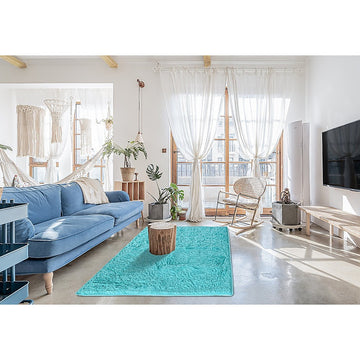 230x160cm Floor Rugs Large Shaggy Rug Area Carpet Bedroom Living Room Mat - Turquoise