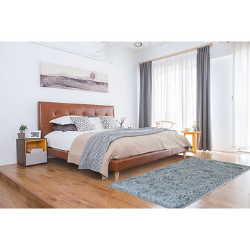 230x160cm Floor Rugs Large Shaggy Rug Area Carpet Bedroom Living Room Mat - Grey