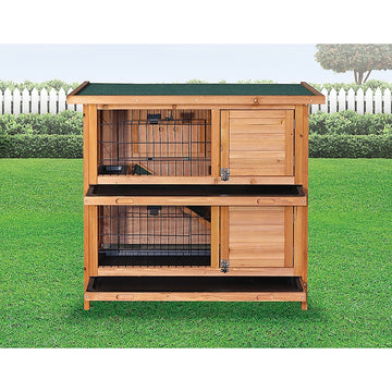 Large Rabbit Hutch with BASE Chicken Coop 2 Storey Guinea Pig Pet Cage House