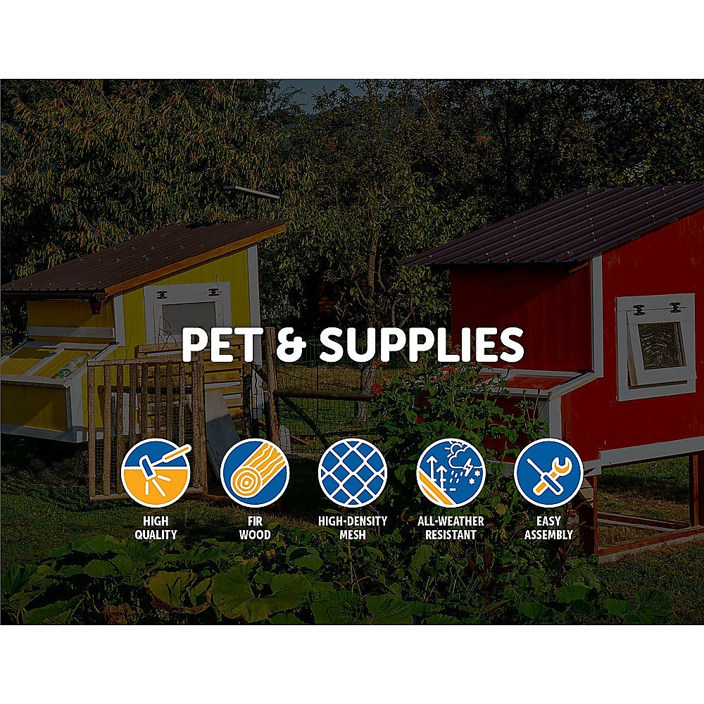 Large Rabbit Hutch with BASE Chicken Coop 2 Storey Guinea Pig Pet Cage House