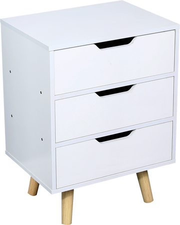 Wooden Bedside Table 3 Drawers Cabinet Storage Night Stand