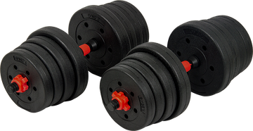 30kg Adjustable Rubber Dumbbell Set Barbell Home GYM Exercise Weights