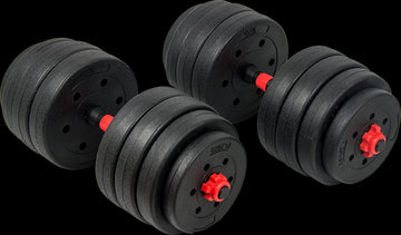 40kg Adjustable Rubber Dumbbell Set Barbell Home GYM Exercise Weights