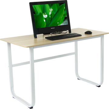 Wood & Steel Solid Computer Desk Home Office Furniture
