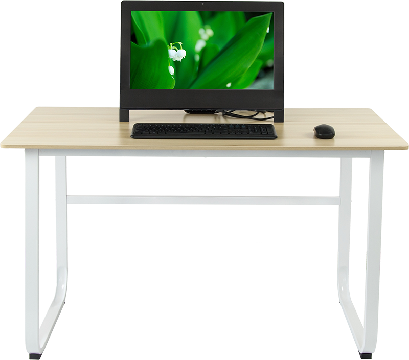 Wood & Steel Solid Computer Desk Home Office Furniture