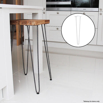 Set of 4 Industrial Retro Hairpin Table Legs 12mm Steel Bench Desk - 71cm Black