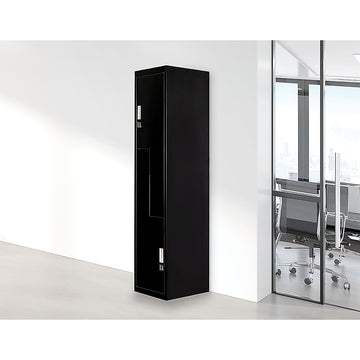 Black Two-Door L-shaped Office Gym Shed Storage Lockers