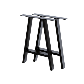 2x Rustic Dining Table Legs Steel Industrial Vintage 71cm - Black