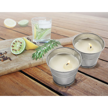 8x Mosquito Insect Bug Repellent Small Bucket Citronella Candles