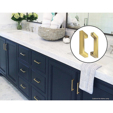 15 x Brushed Brass Drawer Pulls Kitchen Cabinet Handles - Gold Finish 96mm