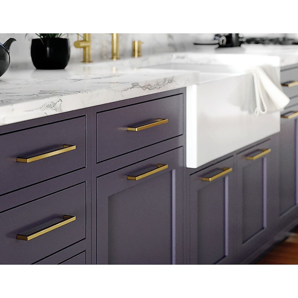 15 x Brushed Brass Drawer Pulls Kitchen Cabinet Handles - Gold Finish 256mm
