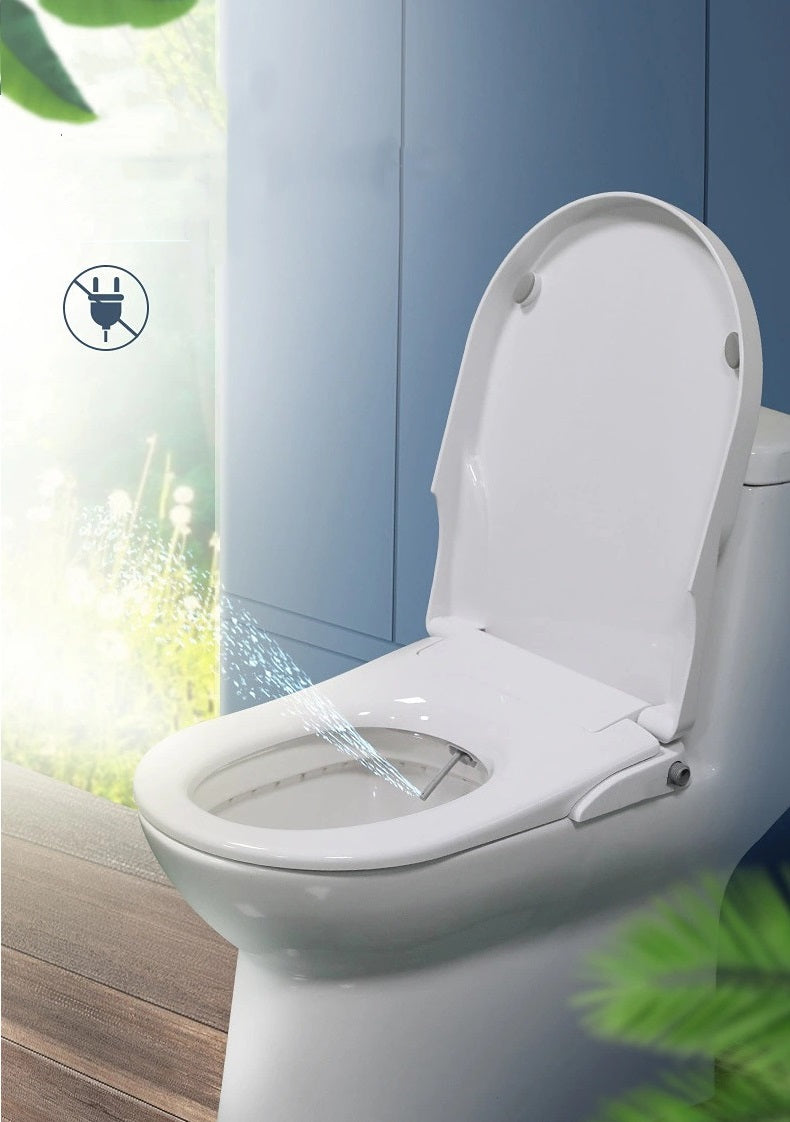 Non Electric Bidet Toilet Seat W/ Cover Bathroom Washlet Spray Water Wash