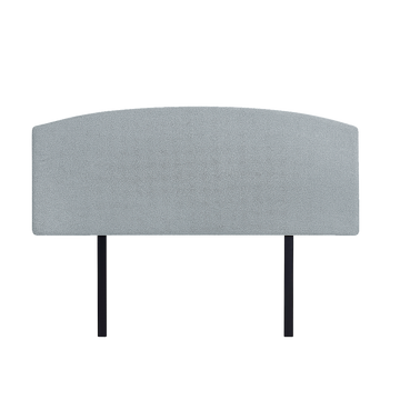 Linen Fabric Queen Bed Curved Headboard Bedhead - Stone Grey