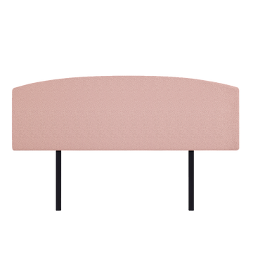 Linen Fabric King Bed Curved Headboard Bedhead - Pale Pink
