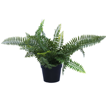 Small Potted Artificial Dark Green Fern Plant UV Resistant 20cm