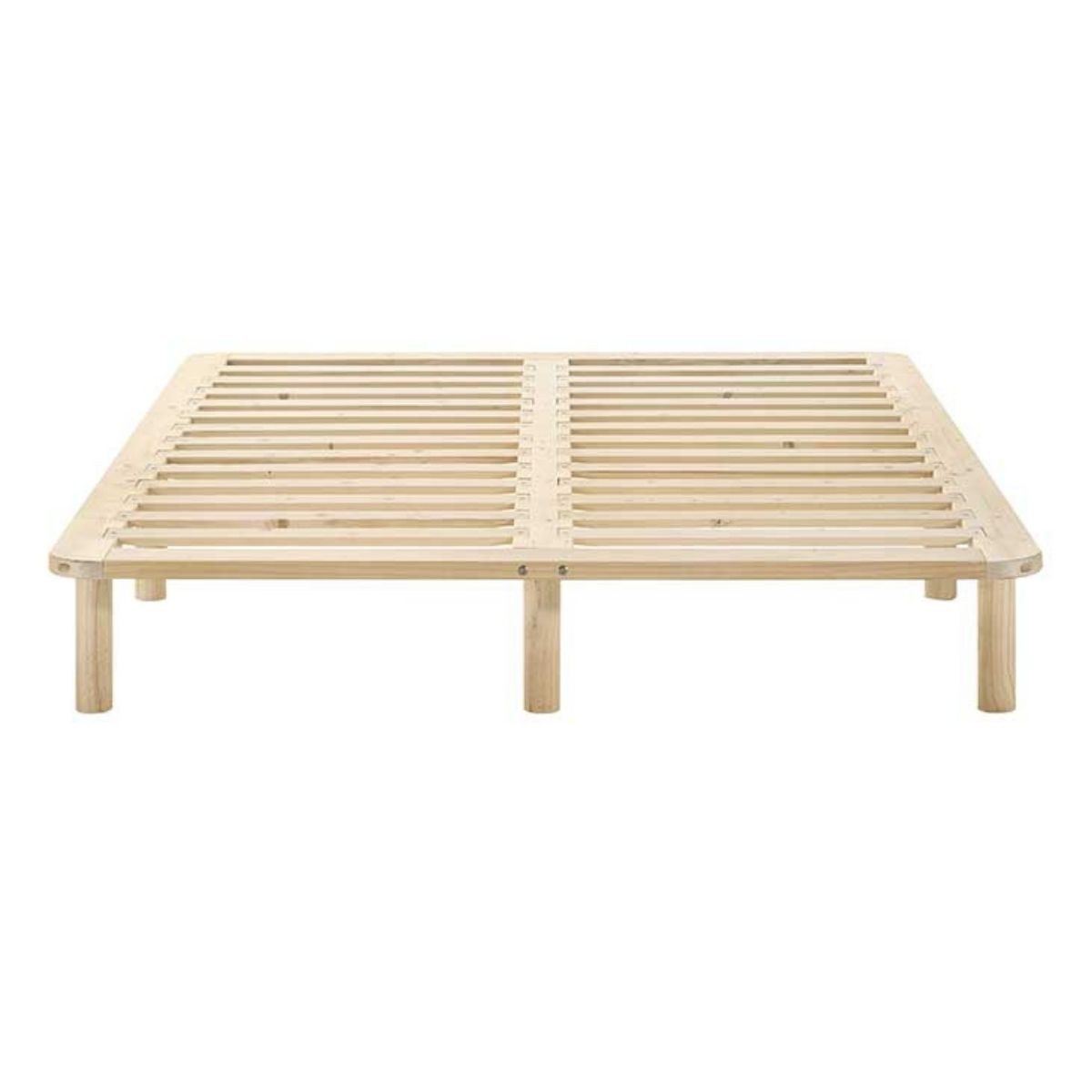 Platform Bed Base Frame Wooden Natural Queen Pinewood Shopping