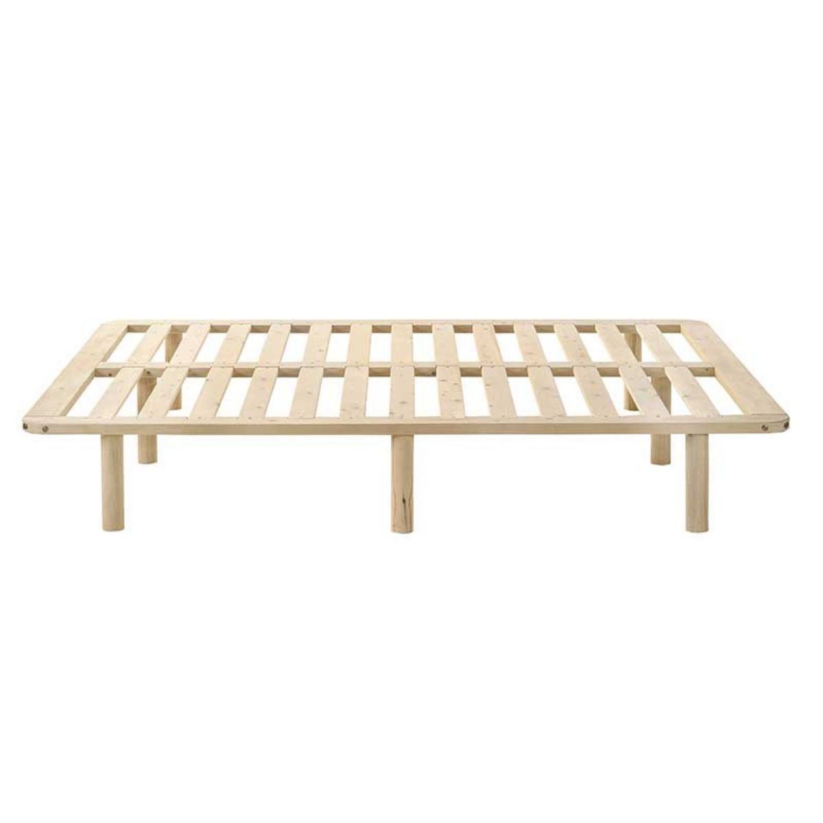 Platform Bed Base Frame Wooden Natural Queen Pinewood Shopping
