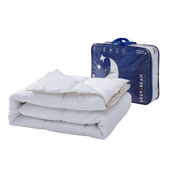 Goose Down Alternative Feather Quilt with Organic Cotton Cover Queen
