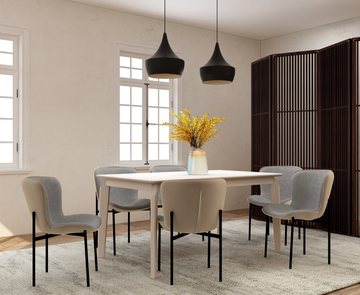 Grey Harvey Noah White Wash 7 Piece Dining Set