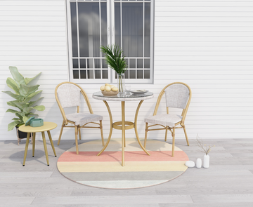 Manolo Natural White 2 Seater Outdoor Bistro Set