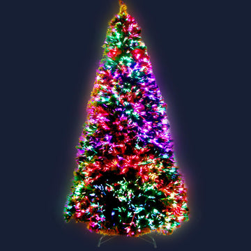Jingle Jollys 2.1M 7FT LED Christmas Tree Optic Fiber Xmas Multi Colour Lights
