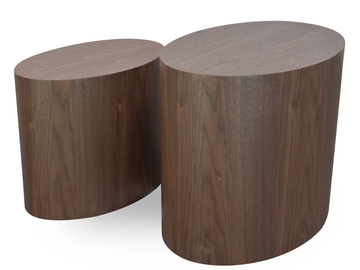 Eliana Scandinavian Wooden Side Tables - Walnut