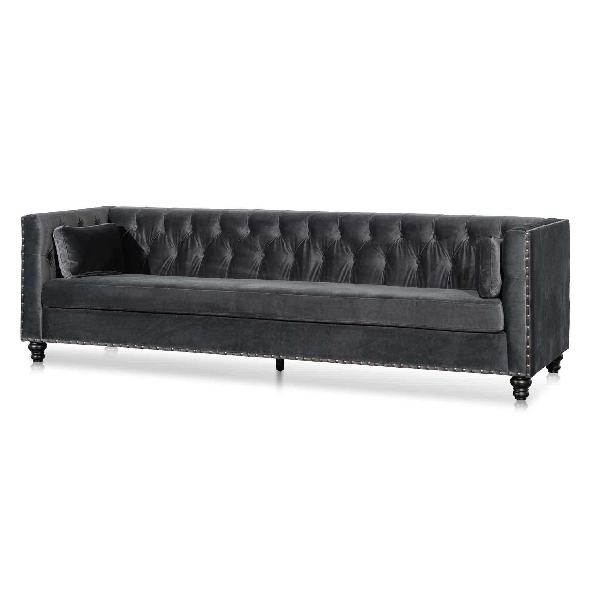 Savannah 4 Seater Sofa - Cosmic Grey velvet
