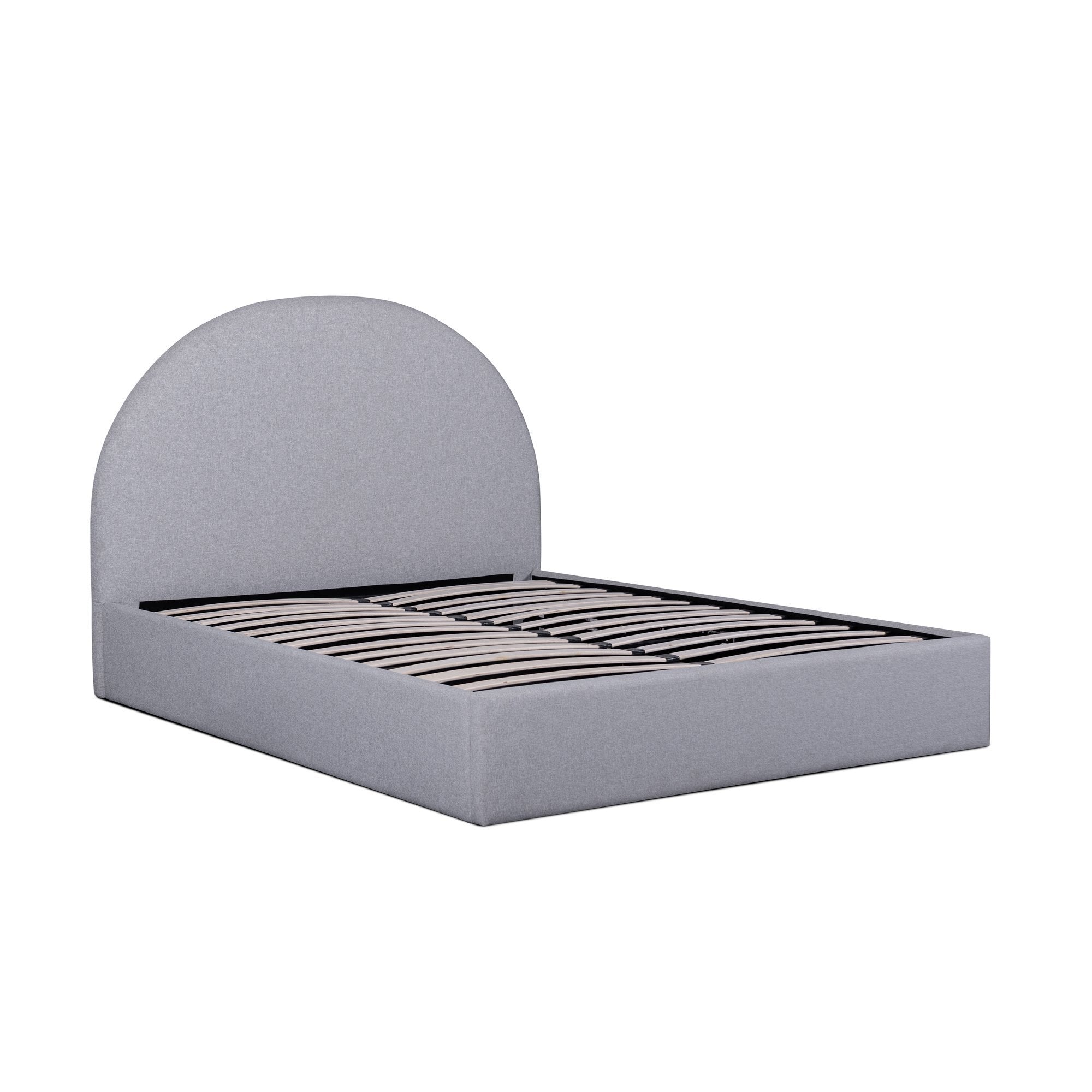 Baxter - Queen Bed Frame in Rhino Grey fabric with Storage