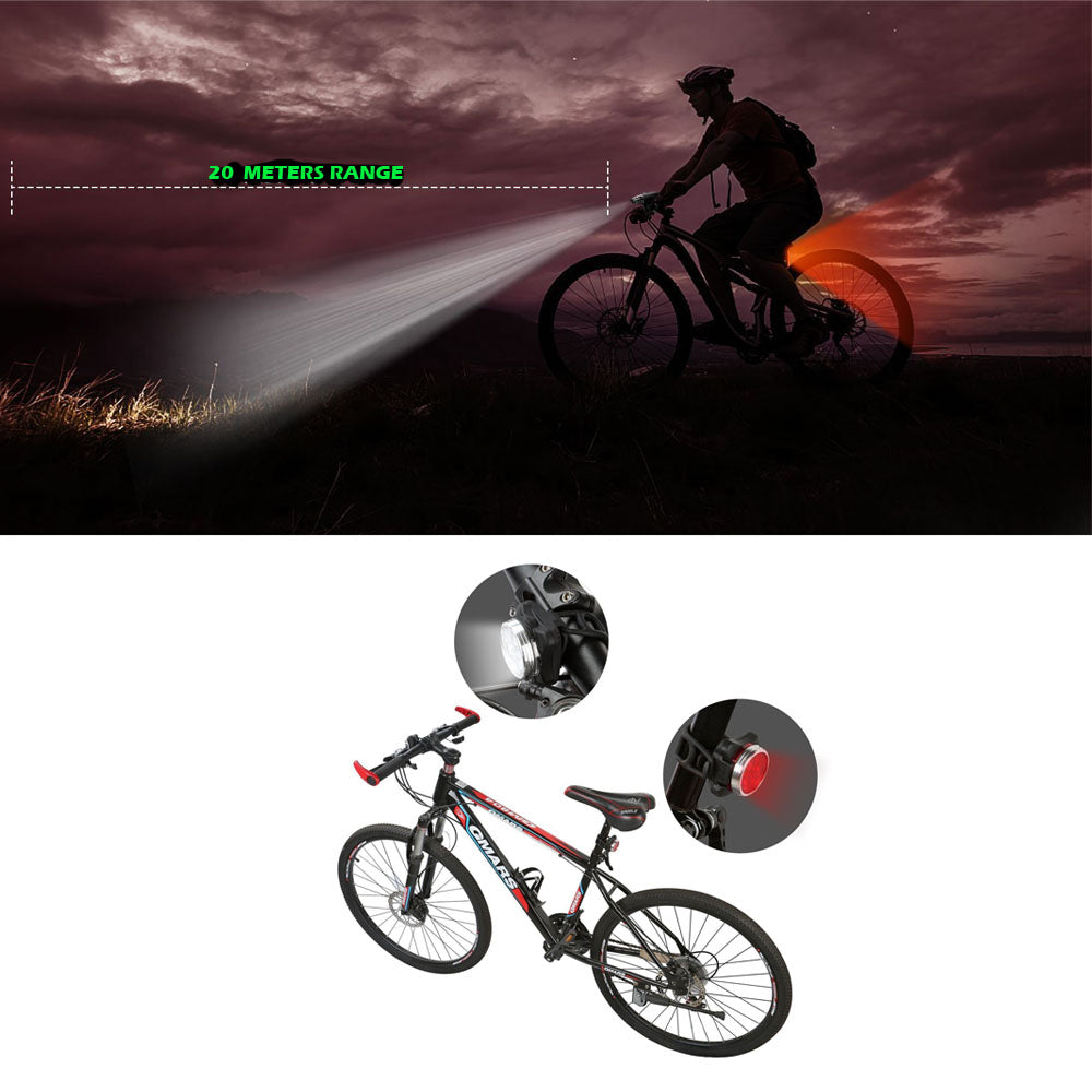 Waterproof Bicycle Bike Lights Front Rear Tail Light Lamp USB Rechargeable IPX4