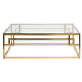 Robin Glass Console Table - Brushed Gold Base-1