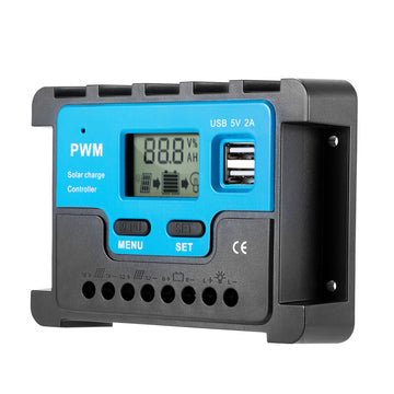 20A Solar Panel Battery Regulator Charge Controller 12/24V Auto Dual USB LCD PWM