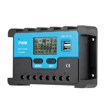 30A Solar Charge Controller 12V 24V Lithium Battery Panel Regulator Dual USB LCD