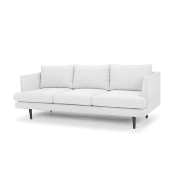 Zoe 3 Seater Sofa - Light Texture Grey with black legs