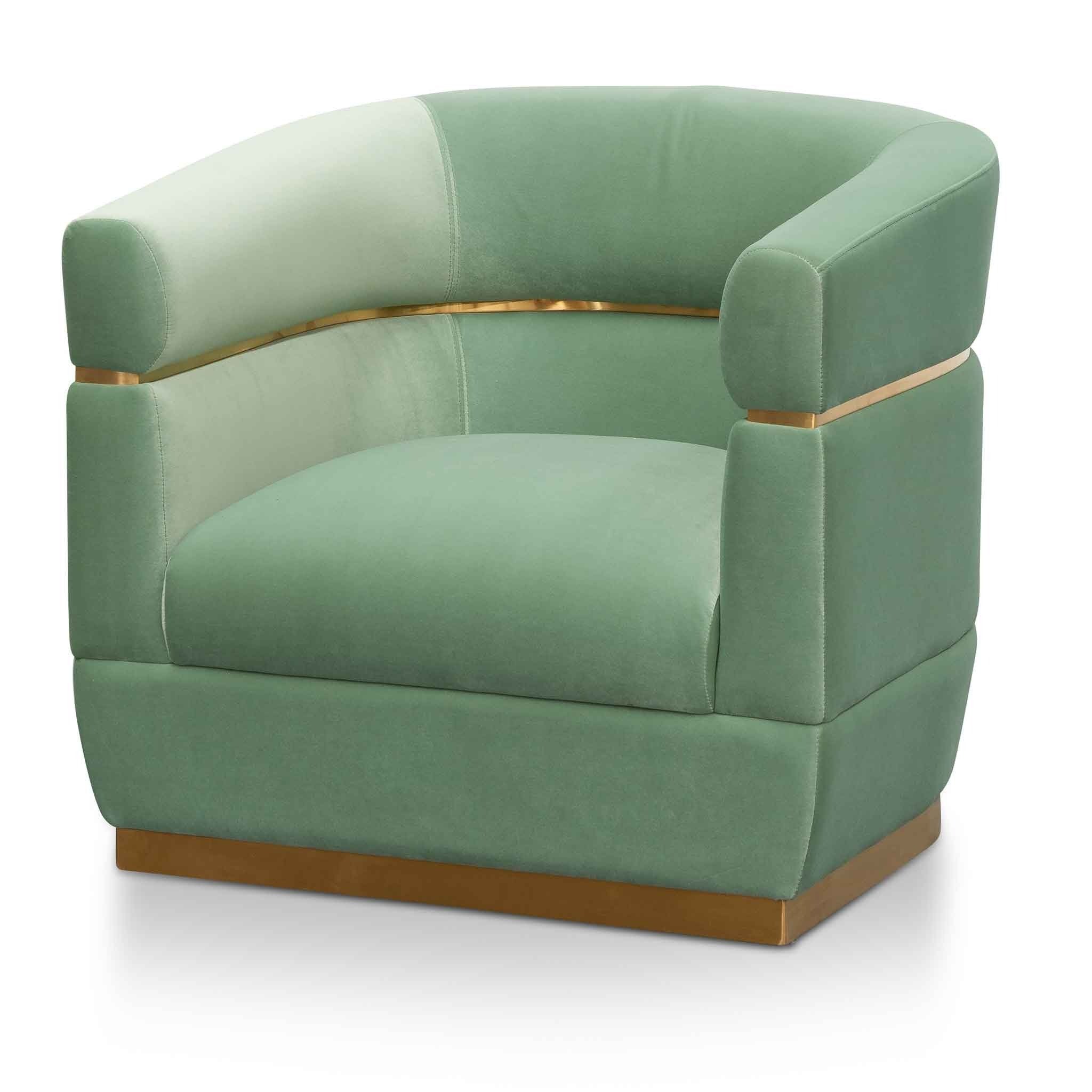 Scarlett Fabric Lounge Chair - Mint Green