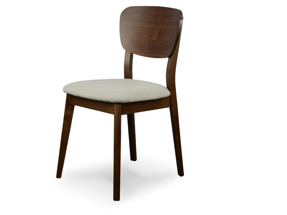 Nevaeh Veneer Dining Chair - Fabric Seat - Walnut