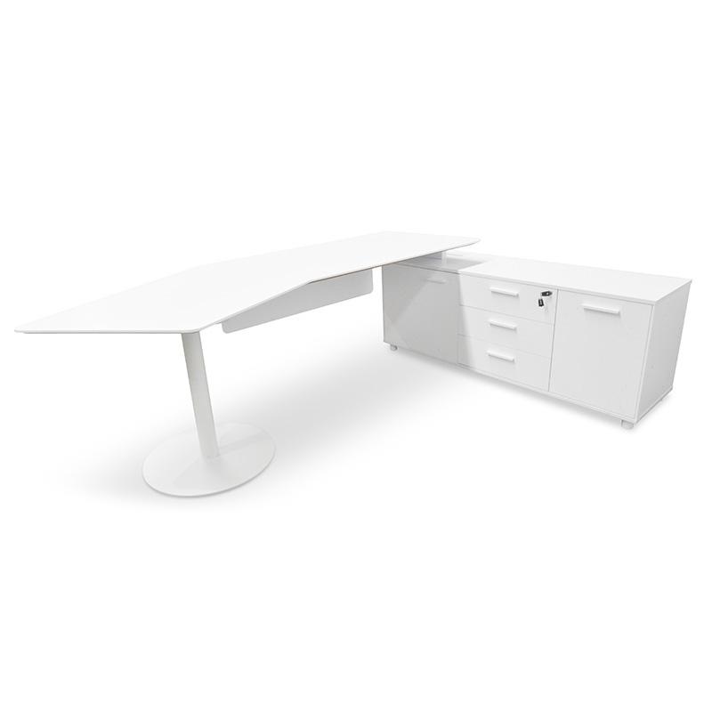 Caroline 2.52m Executive Office Desk right  Return - White