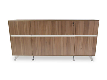 Dane 2 Drawer Filing Cabinet with Cupboard - Walnut