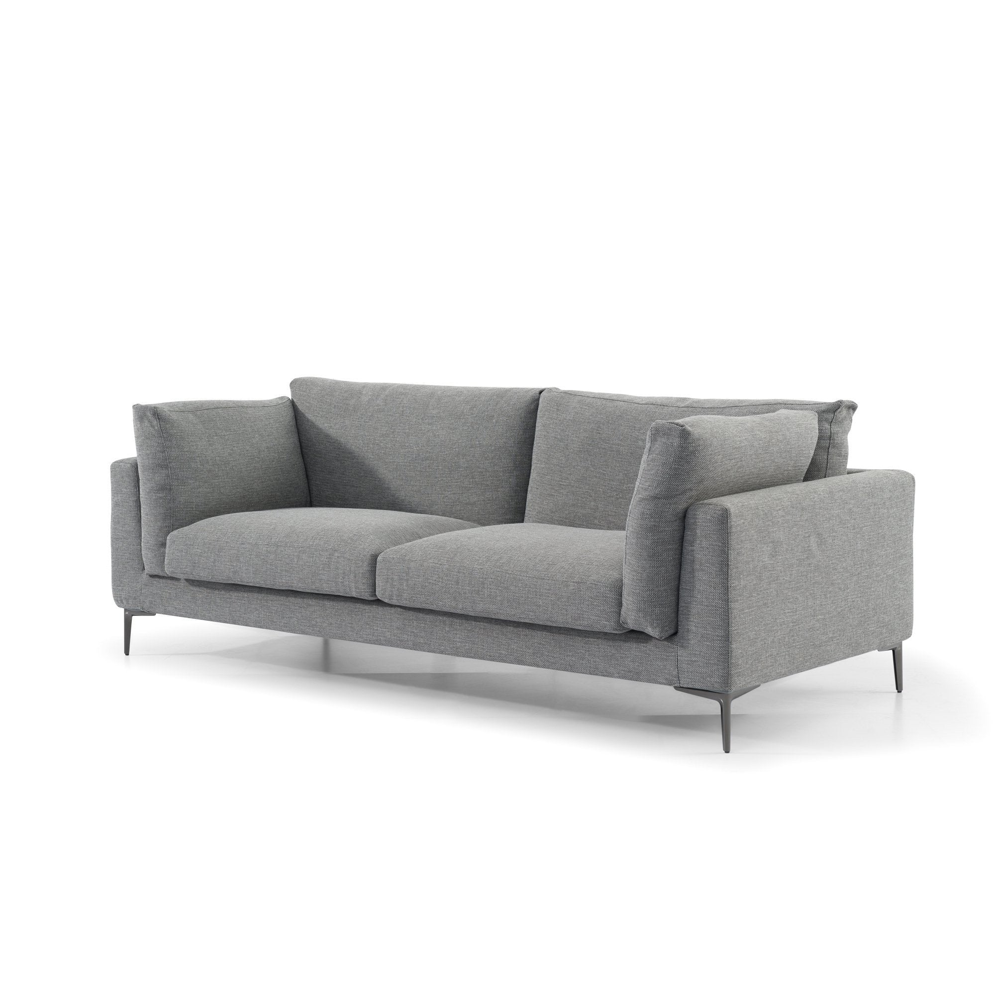 Emma 3 Seater Fabric Sofa - Graphite Grey with Black Legs