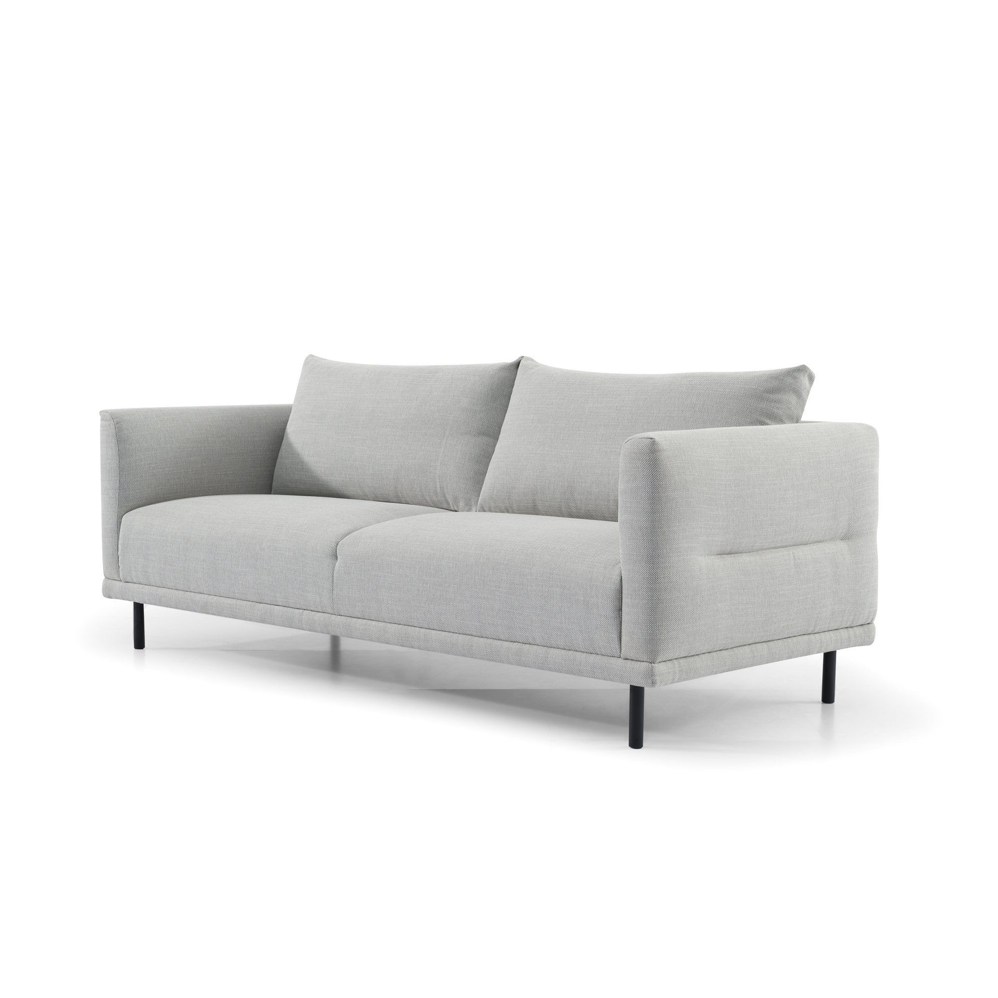 Ava 3 Fabric Seater Sofa - Light Texture Grey with BlackLegs